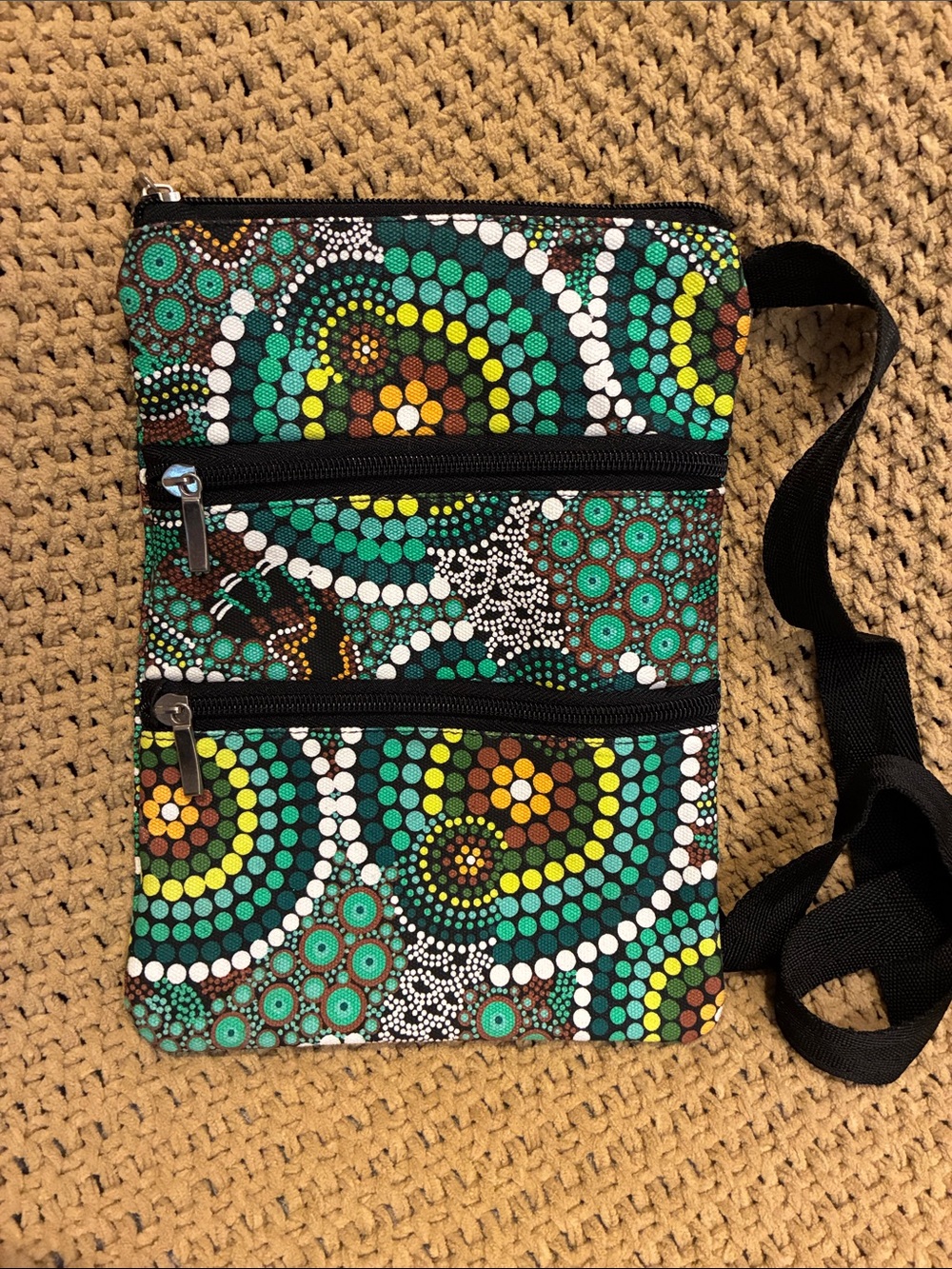 Australian Crossbody Bag in Teal & Green - Lightweight